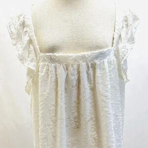 NWT LAUREN CONRAD Women Sleeveless Pullover Lined Square Neck White Shirt Sz 4X